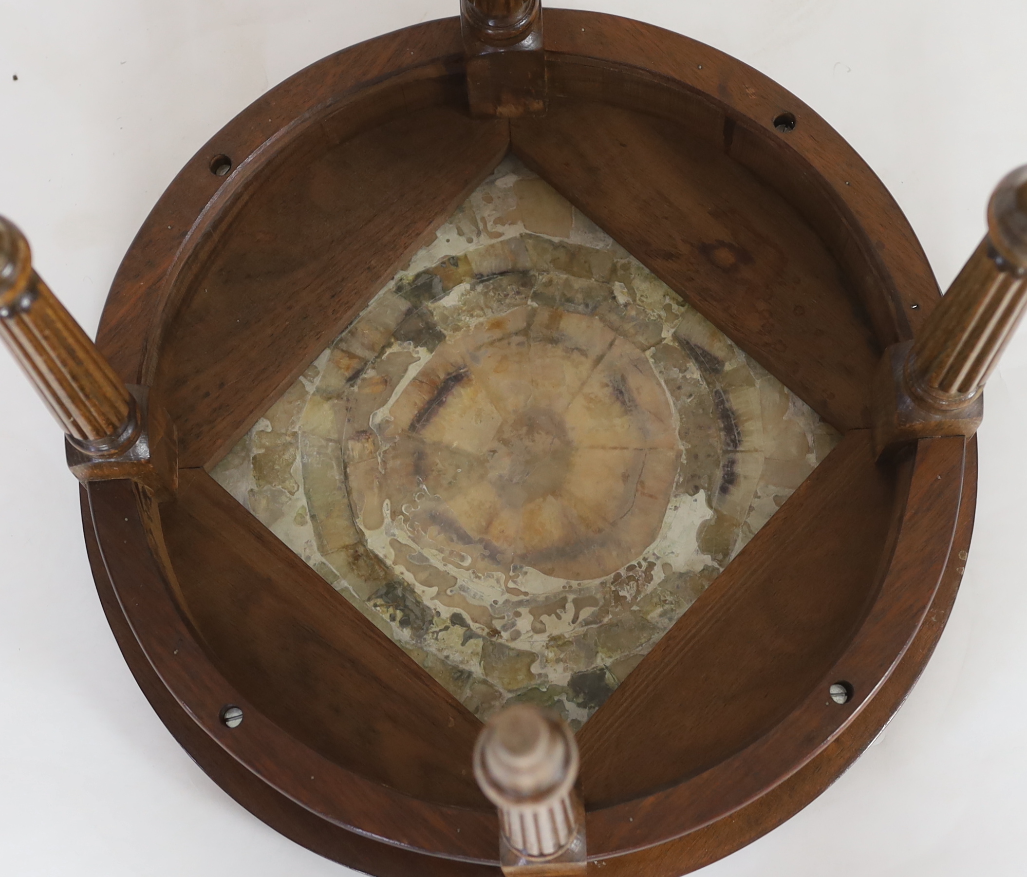 A circular Blue John top table, second half 20th century